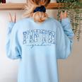 Fifth Grade Toile De Jouy Back To School Teachers Kids Women's Sweatshirt Back Print Light Blue Fifth Grade Toile De Jouy Back To School Teachers Kids Women's Sweatshirt Back Print Light Blue