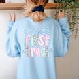 First Grade Coquette Bow Girls Teacher Team 1st Grade Squad Women's Sweatshirt Back Print Light Blue First Grade Coquette Bow Girls Teacher Team 1st Grade Squad Women's Sweatshirt Back Print Light Blue
