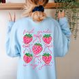 First Grade Is My Jam Strawberry First Grade Teacher Women Women's Sweatshirt Back Print Light Blue First Grade Is My Jam Strawberry First Grade Teacher Women Women's Sweatshirt Back Print Light Blue