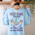 First Grade Teacher Definition Women's Sweatshirt Back Print Light Blue First Grade Teacher Definition Women's Sweatshirt Back Print Light Blue