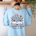 Floral Book a New Chapter Begins Retired Retirement Teacher Women's Sweatshirt Back Print Light Blue Floral Book a New Chapter Begins Retired Retirement Teacher Women's Sweatshirt Back Print Light Blue