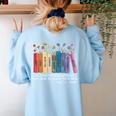 Floral Books Never Underestimate A Public School Teacher Women's Sweatshirt Back Print Light Blue Floral Books Never Underestimate A Public School Teacher Women's Sweatshirt Back Print Light Blue