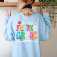 In My Fourth Grade Era 4th Grade Girl Teacher Back To School Women's Sweatshirt Back Print Light Blue