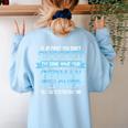 Fun German Teacher Appreciation Language Class Saying Women's Sweatshirt Back Print Light Blue