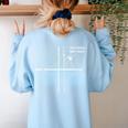 Function Asymptote Geek Math Pun Teacher Women's Sweatshirt Back Print Light Blue