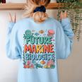 Future Marine Biologist Student Biology Teacher Kids Women's Sweatshirt Back Print Light Blue