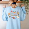 Future Teacher Costume For Kids Women's Sweatshirt Back Print Light Blue Future Teacher Costume For Kids Women's Sweatshirt Back Print Light Blue