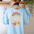 Future Teacher Kids Youth Girls Rainbow Pre-k Kindergarten Women's Sweatshirt Back Print Light Blue
