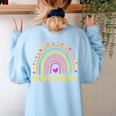 Future Teacher Rainbow Women's Sweatshirt Back Print Light Blue Future Teacher Rainbow Women's Sweatshirt Back Print Light Blue