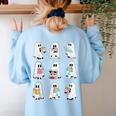 Ghost Reading Books Spooky Librarian Teacher Women Women's Sweatshirt Back Print Light Blue Ghost Reading Books Spooky Librarian Teacher Women Women's Sweatshirt Back Print Light Blue