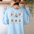 Ghost Reading Books Teacher Halloween Librarian Cute Boook Women's Sweatshirt Back Print Light Blue Ghost Reading Books Teacher Halloween Librarian Cute Boook Women's Sweatshirt Back Print Light Blue
