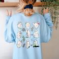 Ghost Science Teacher Chemistry Laboratory Halloween Costume Women's Sweatshirt Back Print Light Blue Ghost Science Teacher Chemistry Laboratory Halloween Costume Women's Sweatshirt Back Print Light Blue