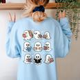 Ghosts With Books Library Halloween Men Women Kids Teacher Women's Sweatshirt Back Print Light Blue Ghosts With Books Library Halloween Men Women Kids Teacher Women's Sweatshirt Back Print Light Blue