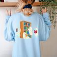Ghosts Reading Books Teacher Halloween Librarian Boooks Women's Sweatshirt Back Print Light Blue Ghosts Reading Books Teacher Halloween Librarian Boooks Women's Sweatshirt Back Print Light Blue