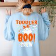 Girl Toddler Boo Crew Daycare Teacher Halloween Party Women's Sweatshirt Back Print Light Blue