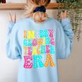In My Glowing Teacher Era Groovy Colorful Bright Women's Sweatshirt Back Print Light Blue In My Glowing Teacher Era Groovy Colorful Bright Women's Sweatshirt Back Print Light Blue