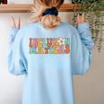 Gnoovy Vintage Inclusion Matters Special Education Teacher Women's Sweatshirt Back Print Light Blue