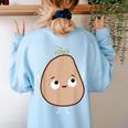 Good Egg Teacher Halloween Costume The Couch Potato Women's Sweatshirt Back Print Light Blue Good Egg Teacher Halloween Costume The Couch Potato Women's Sweatshirt Back Print Light Blue