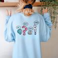 Grammar Teacher Punctuation English First Day Back To School Women's Sweatshirt Back Print Light Blue Grammar Teacher Punctuation English First Day Back To School Women's Sweatshirt Back Print Light Blue