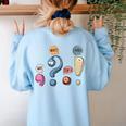 Grammar Teacher Punctuation For English Teacher Men Women Women's Sweatshirt Back Print Light Blue