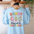 Groovy Donut Stress Just Do Your Best Testing Day Teachers Women's Sweatshirt Back Print Light Blue Groovy Donut Stress Just Do Your Best Testing Day Teachers Women's Sweatshirt Back Print Light Blue