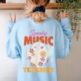 Groovy Faboolous Spooky Music Teacher Halloween Men Women Women's Sweatshirt Back Print Light Blue Groovy Faboolous Spooky Music Teacher Halloween Men Women Women's Sweatshirt Back Print Light Blue