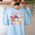 Groovy Kindergarten Boo Crew Kinder Halloween Teacher Kids Women's Sweatshirt Back Print Light Blue