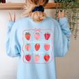 Groovy Kindergarten Is My Jam Strawberry Kinder Team Teacher Women's Sweatshirt Back Print Light Blue Groovy Kindergarten Is My Jam Strawberry Kinder Team Teacher Women's Sweatshirt Back Print Light Blue