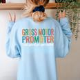 Gross Motor Promoter Adapted PE Specialist PE Teacher Art Women's Sweatshirt Back Print Light Blue Gross Motor Promoter Adapted PE Specialist PE Teacher Art Women's Sweatshirt Back Print Light Blue