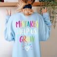 Growth Mindset Positive Back To School Teacher Student Women's Sweatshirt Back Print Light Blue Growth Mindset Positive Back To School Teacher Student Women's Sweatshirt Back Print Light Blue