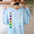 Growth Mindset Shirt Positive School Classroom Teacher Women's Sweatshirt Back Print Light Blue Growth Mindset Shirt Positive School Classroom Teacher Women's Sweatshirt Back Print Light Blue