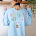 Growth Mindset Shirt For Teacher Mistakes Help Us Grow Women's Sweatshirt Back Print Light Blue Growth Mindset Shirt For Teacher Mistakes Help Us Grow Women's Sweatshirt Back Print Light Blue