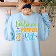 Growth Mindset Teacher Believe In The Power Of Yet Women's Sweatshirt Back Print Light Blue Growth Mindset Teacher Believe In The Power Of Yet Women's Sweatshirt Back Print Light Blue