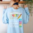 Growth Mindset Teacher Power Of Yet Inspirational Women's Sweatshirt Back Print Light Blue Growth Mindset Teacher Power Of Yet Inspirational Women's Sweatshirt Back Print Light Blue