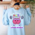 Growth Mindset Teacher Shirt Inspirational Shirts Women's Sweatshirt Back Print Light Blue