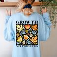 Growth Not Perfection Abstract Florals SPED Teacher Women's Sweatshirt Back Print Light Blue Growth Not Perfection Abstract Florals SPED Teacher Women's Sweatshirt Back Print Light Blue
