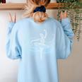 Halloween Ballet Mummy Ballerina Spooky Dance Teacher Women Women's Sweatshirt Back Print Light Blue