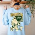 Halloween Costume Haunted By 67 Ghost Math Teacher Professor Women's Sweatshirt Back Print Light Blue Halloween Costume Haunted By 67 Ghost Math Teacher Professor Women's Sweatshirt Back Print Light Blue
