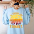 Halloween Costume Teacher Love Brains Zombie Women's Sweatshirt Back Print Light Blue Halloween Costume Teacher Love Brains Zombie Women's Sweatshirt Back Print Light Blue