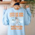 Halloween Lets Eat Kids Punctuation Teacher Women's Sweatshirt Back Print Light Blue Halloween Lets Eat Kids Punctuation Teacher Women's Sweatshirt Back Print Light Blue