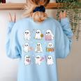 Halloween Ghost Speech Therapy SLP Fall Teacher Tee Women's Sweatshirt Back Print Light Blue Halloween Ghost Speech Therapy SLP Fall Teacher Tee Women's Sweatshirt Back Print Light Blue