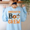 Halloween Kindergarten Boo Crew Kinder Teacher Student Women's Sweatshirt Back Print Light Blue