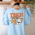 Halloween Medical Lab Science Microbiology Scientist Teacher Men Women Women's Sweatshirt Back Print Light Blue
