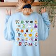 Halloween Nursery Teacher Shirt Halloween Alphabet Women's Sweatshirt Back Print Light Blue