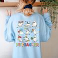 Halloween PE Teacher Spooky Physical Education Teacher Women's Sweatshirt Back Print Light Blue Halloween PE Teacher Spooky Physical Education Teacher Women's Sweatshirt Back Print Light Blue