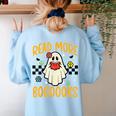 Halloween Read More Books Retro Costume Teacher Women Girls Women's Sweatshirt Back Print Light Blue Halloween Read More Books Retro Costume Teacher Women Girls Women's Sweatshirt Back Print Light Blue