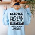 Halloween Science Teacher Prisoner Costume Women's Sweatshirt Back Print Light Blue Halloween Science Teacher Prisoner Costume Women's Sweatshirt Back Print Light Blue