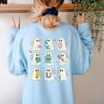 Halloween Science Teacher Student Ghost Laboratory Men Women Women's Sweatshirt Back Print Light Blue Halloween Science Teacher Student Ghost Laboratory Men Women Women's Sweatshirt Back Print Light Blue