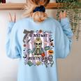 Halloween Skeleton Teacher I'Ll Just Wait Until It's Quiet Women's Sweatshirt Back Print Light Blue Halloween Skeleton Teacher I'Ll Just Wait Until It's Quiet Women's Sweatshirt Back Print Light Blue