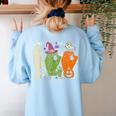 Halloween SPED Teacher Boo In ASL Boo Hands Sign Language Women's Sweatshirt Back Print Light Blue